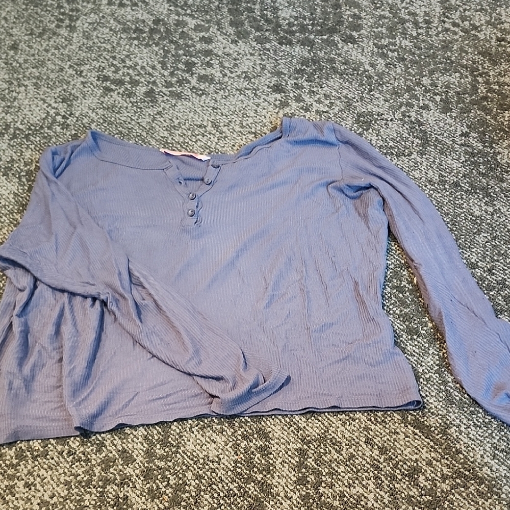 Women's Blue Long Sleeve Top